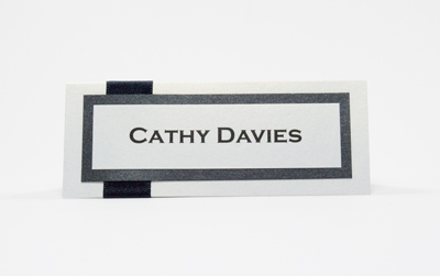 Wedding Place Card Modern / Contemporary Style Black and White