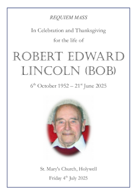 Funeral order of service booklet back page, elegant and simple design incorporating an images of your loved one and an elegant coloured border.