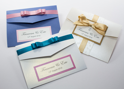 Stunning and unusual pocketfold wedding invitations