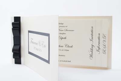 Cheque book free wedding invitation sample - black and white