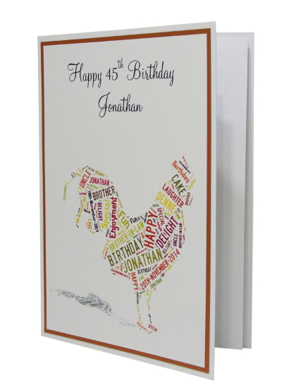 chicken word cloud personalised birthday card