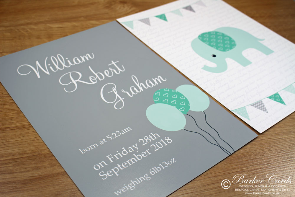 Mint Green and Grey Elephant Wall Prints for Baby's Nursery, Kids or Children's Bedrooms. New Baby Gift