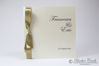 Personalised Classic Bow handmade wedding invitation