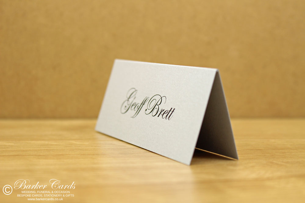 Simple Printed Wedding Place Cards - Grey
