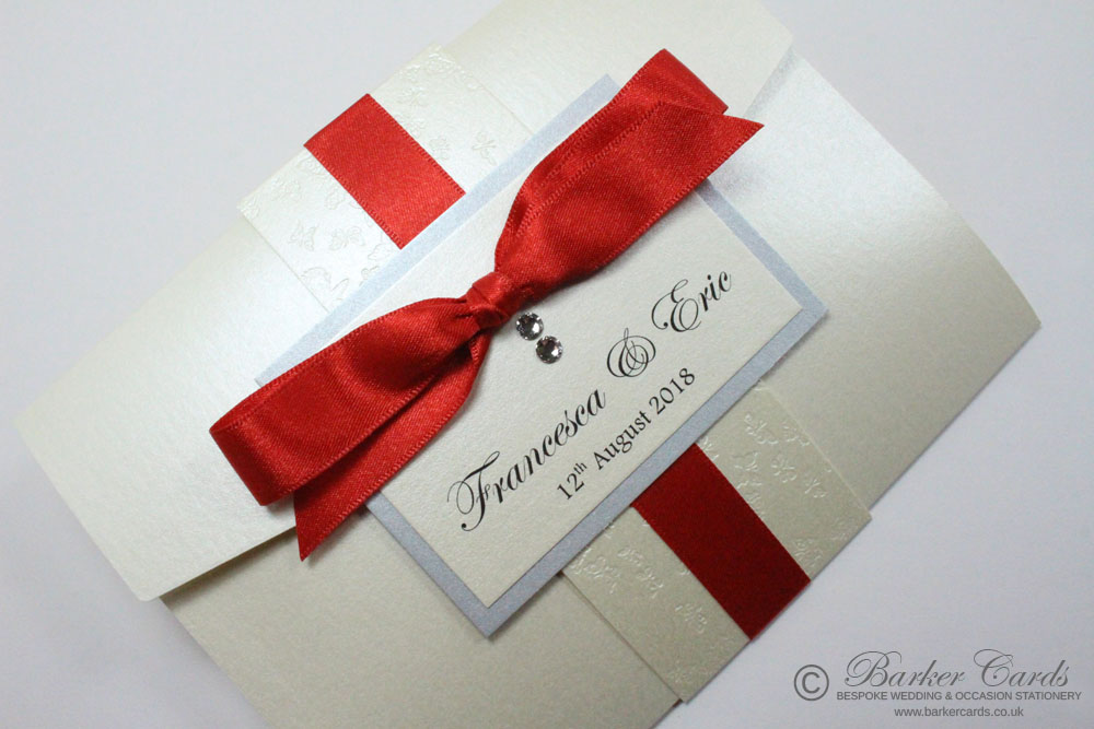 Pearlescent Pocketfold Cards Red