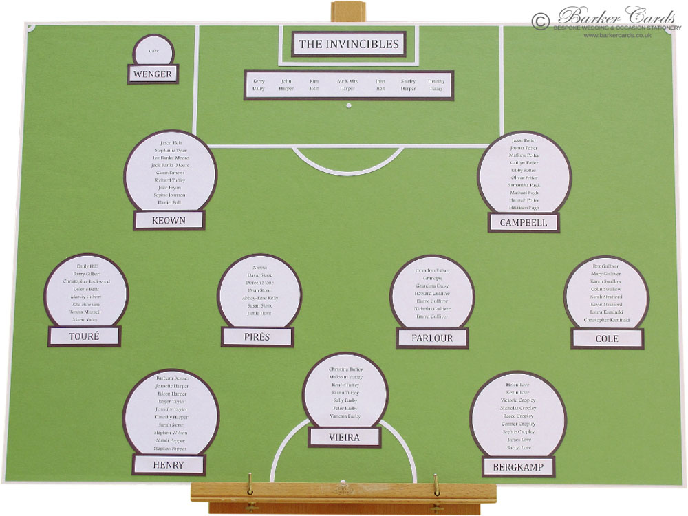 Football Pitch Wedding Table Plan
