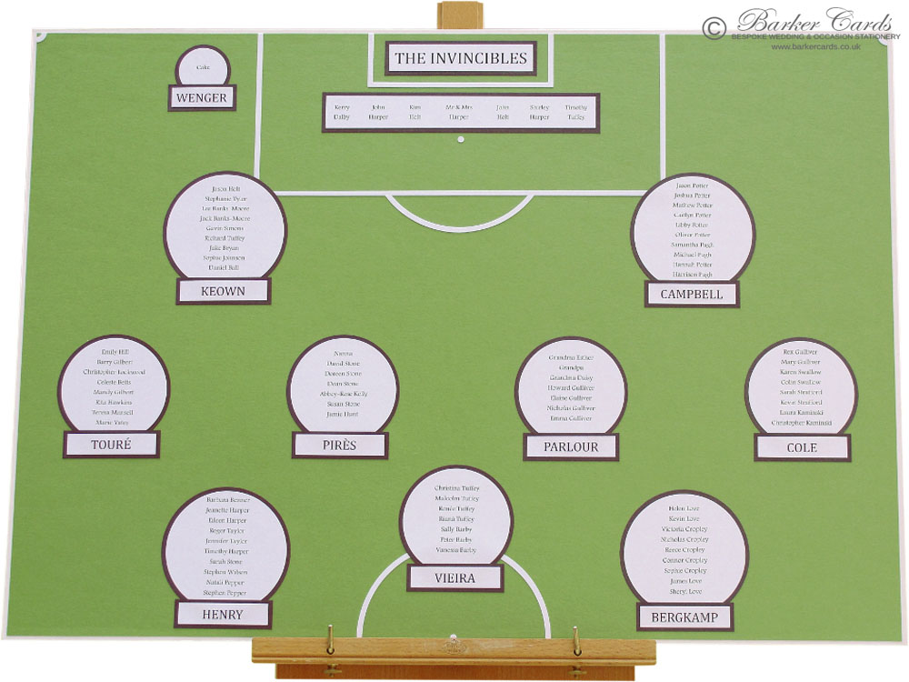 Football Pitch Wedding Table Plan
