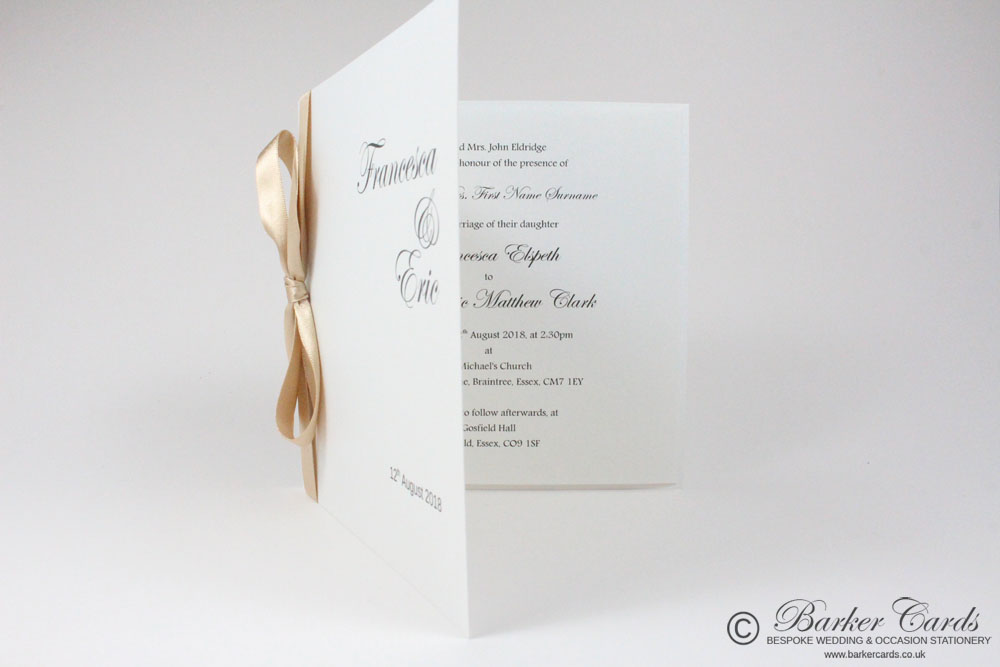 Classic Wedding Invitation Cards - Cream