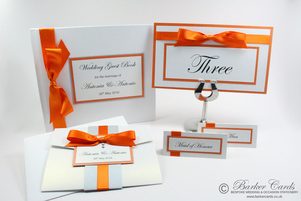 Wedding Table Name Cards Orange