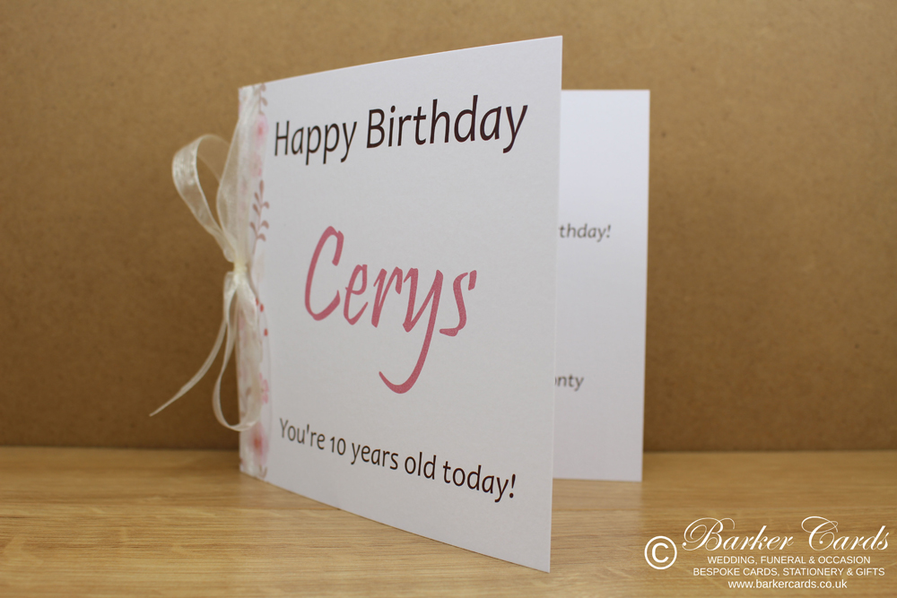 Luxury Floral Birthday Card with Ribbon 