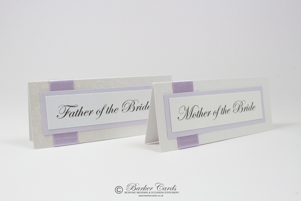 Wedding Place Cards Lilac and White

