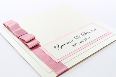 Enchanting Wedding Invitation Dusky Pink / Baby Pink / Pale Pink and Cream / Ivory Embossed with Butterflies