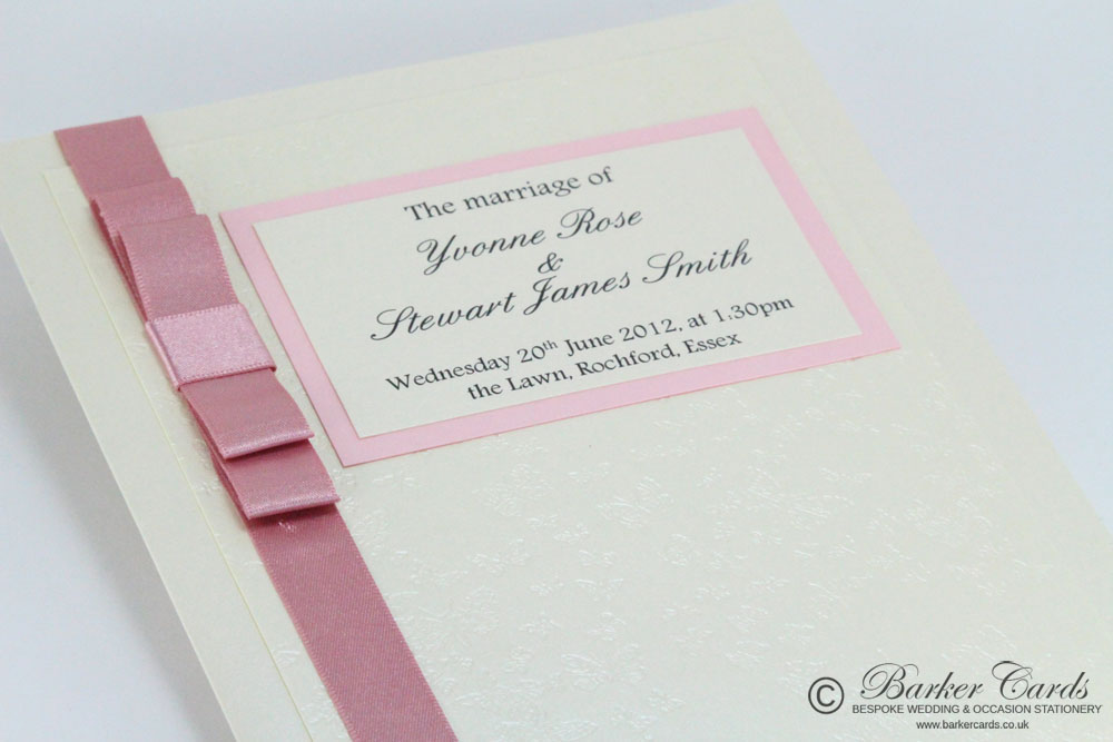 Wedding Orders of Service  Enchanting Collection Blush Pink / Pale Pink / Dusky Pink with Ivory / Cream and Butterflies