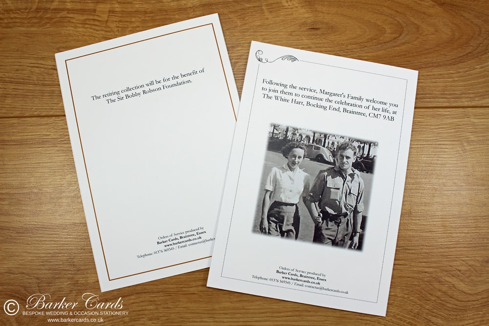 Funeral Orders of Service printing