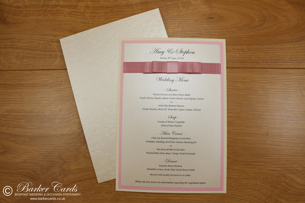 Wedding Breakfast Menus Ideas

