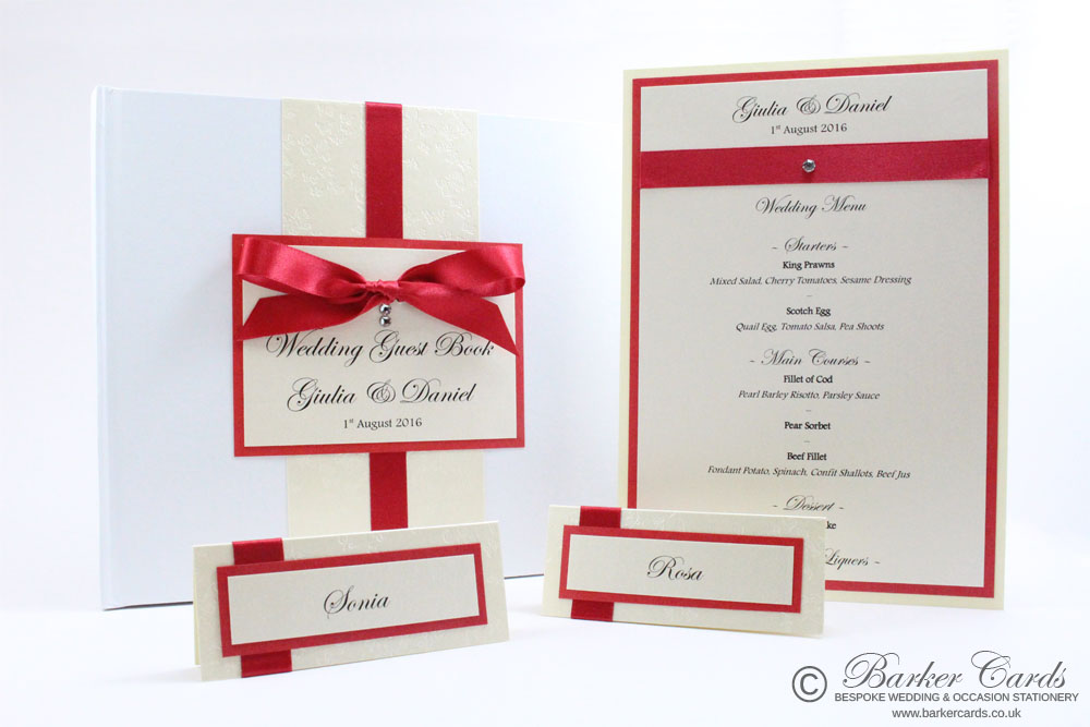 Wedding Guest Book Bright Red (available in all colours)