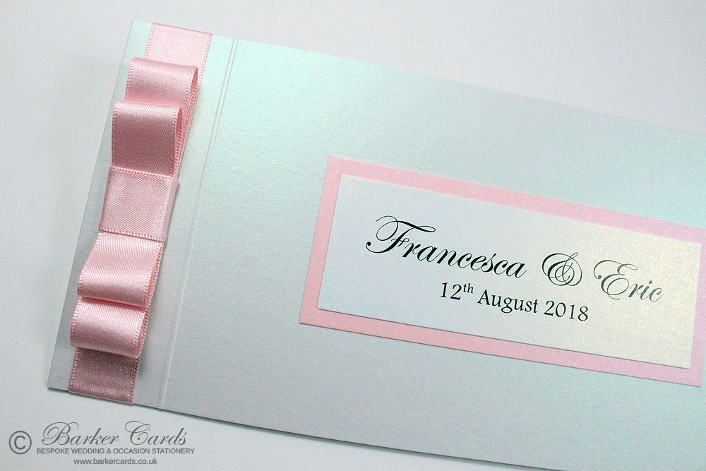 Cheque Book Wedding Invitations Blush Pink
