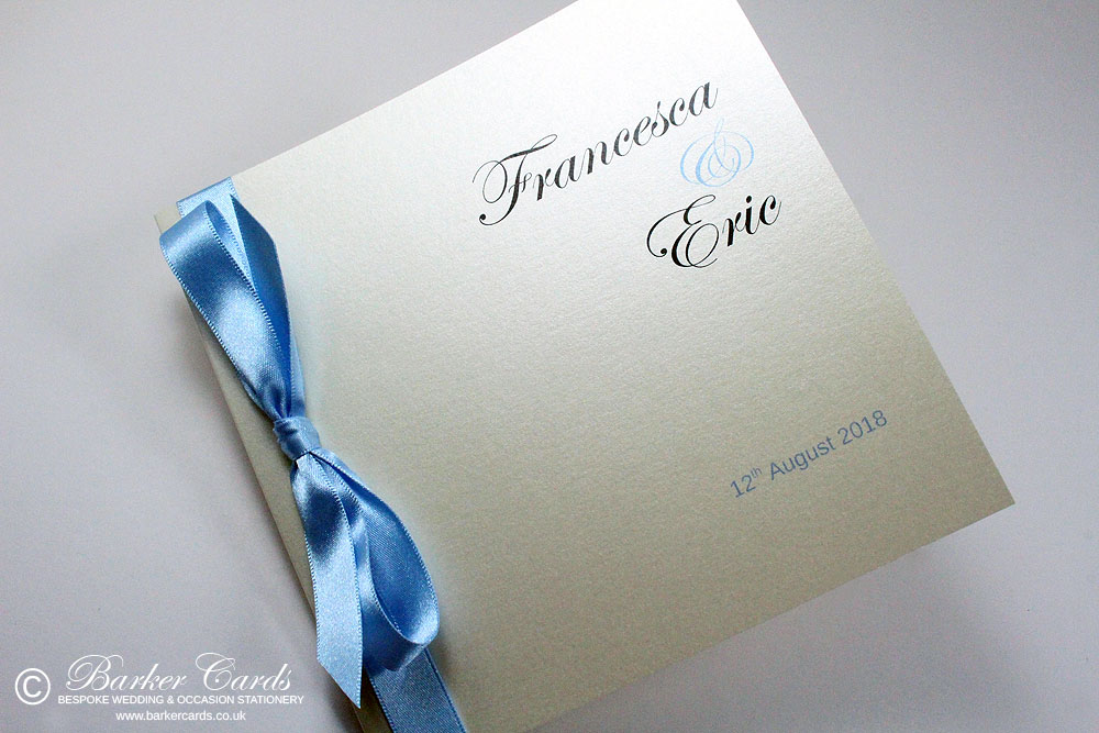 Simple Wedding Invitation Card Cornflower Blue