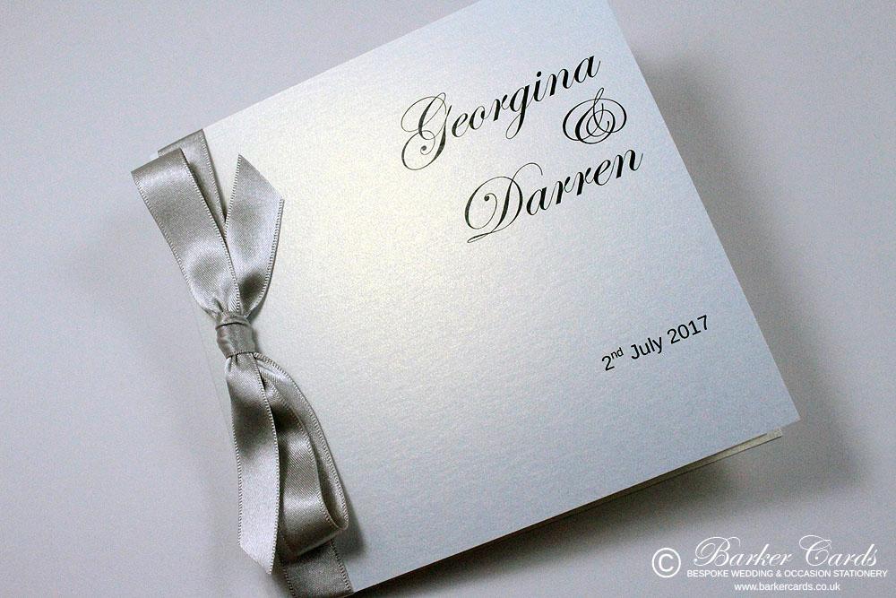 Simple Elegant Wedding Invitation Silver Grey