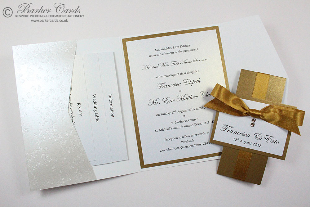 Gold Pocketfold Invitations