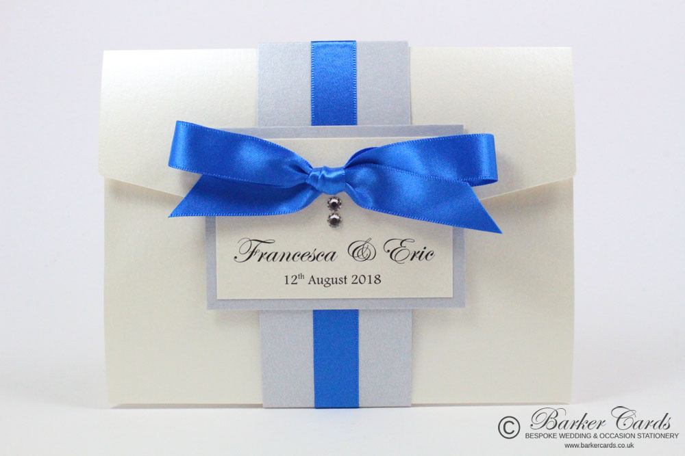 Royal Blue Pocketfold Invitations