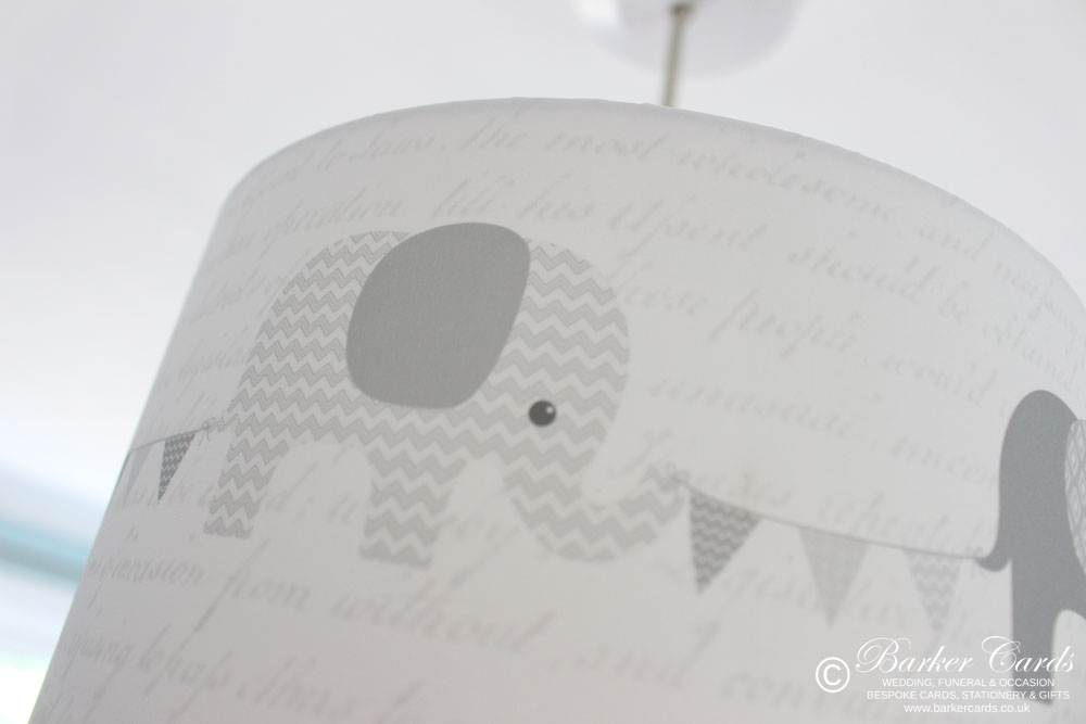 Nursery Lampshade Grey Elephants And Bunting Nursery Decor