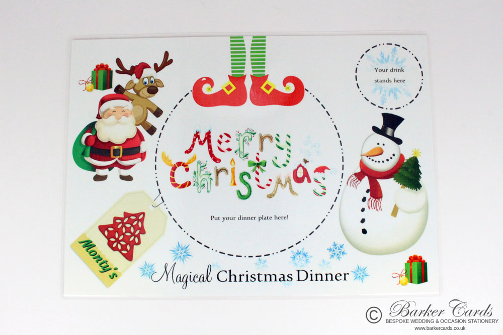 Personalised Christmas Day Placemats Double Sided