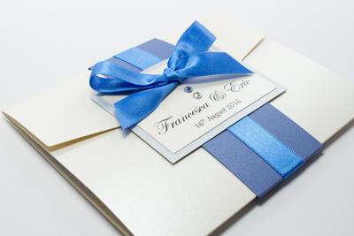 Elegant Pocket Invitations royal blue