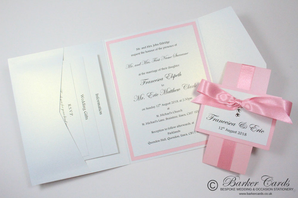 Wedding Invitation Pocketfold Pink