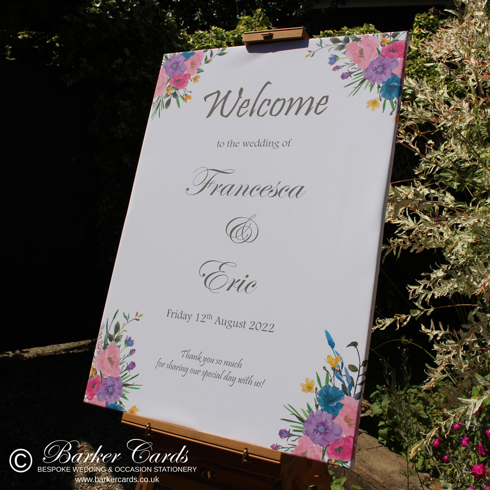 Elegant Wedding Welcome Signs made from high quality Canvas