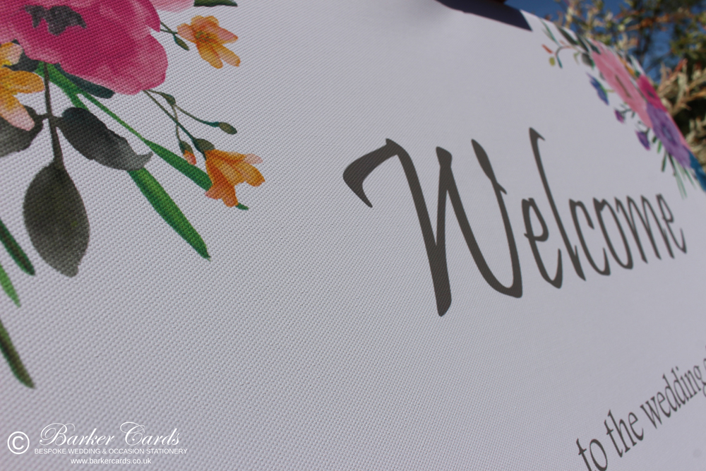 Wedding Welcome Sign - Canvas A1 - Floral design