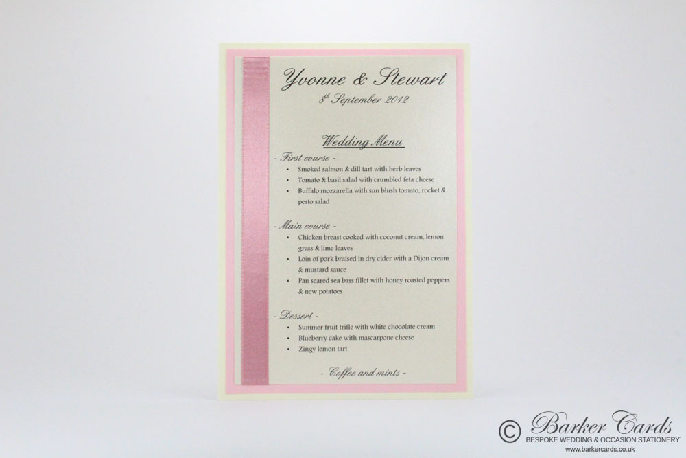 Wedding Menu Cards Ideas