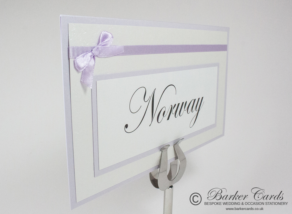 Wedding Place Cards Lavender and White


