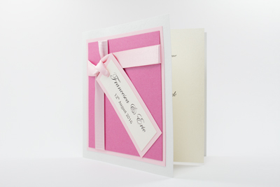 Wish Wedding Invitation Blush Pink / Pale Pink / Baby Pink  with Shocking Pink and White
