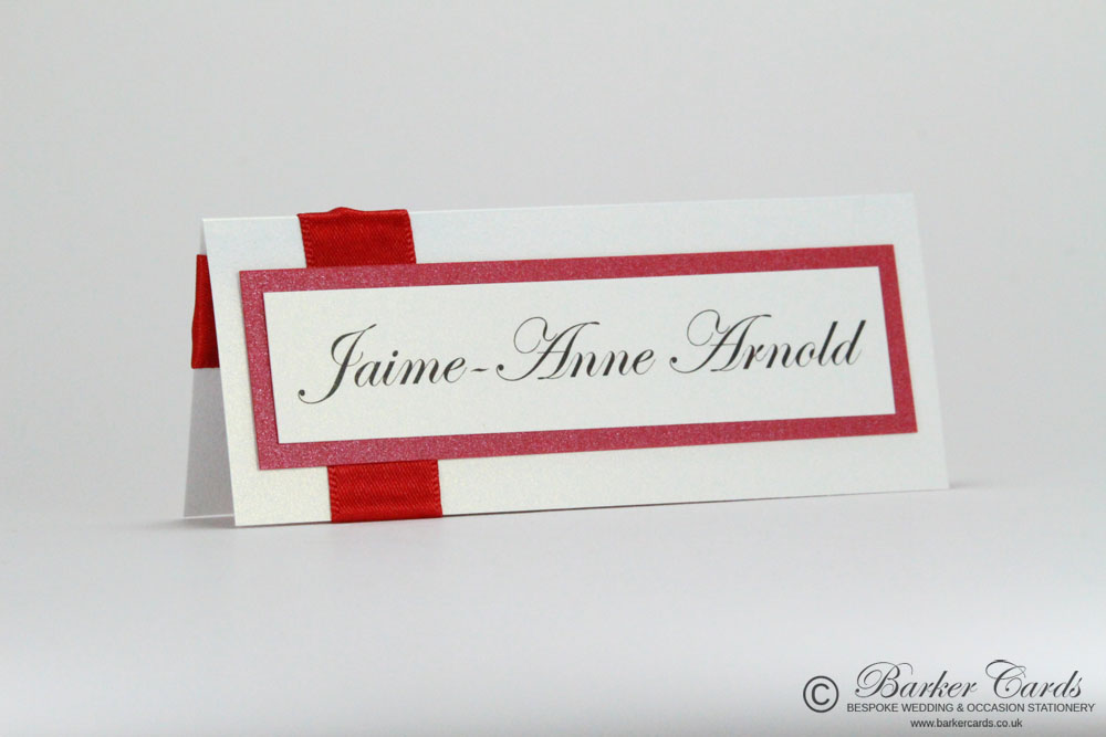 Wedding Place Cards Berry Red Christmas Red Rose Red