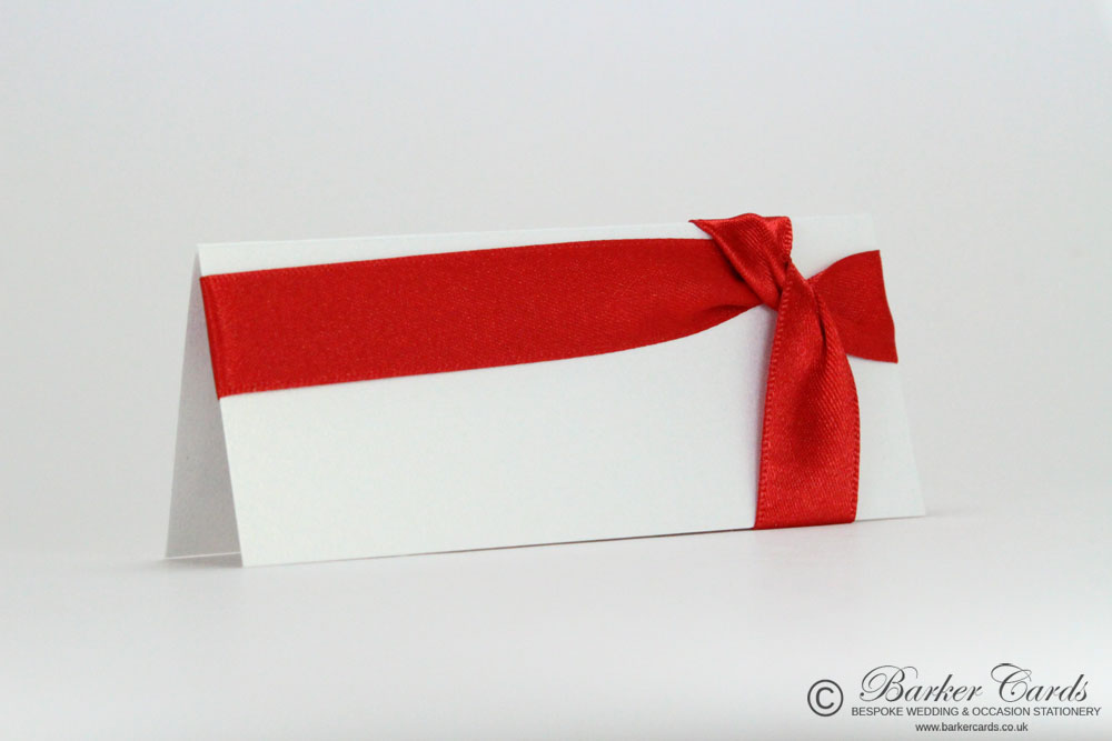 Wedding Place Cards -Rose Red and White.