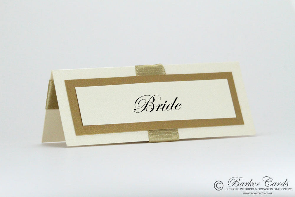 Wedding Place Cards Neutral Gold / Champagne / Straw and Cream / Ivory