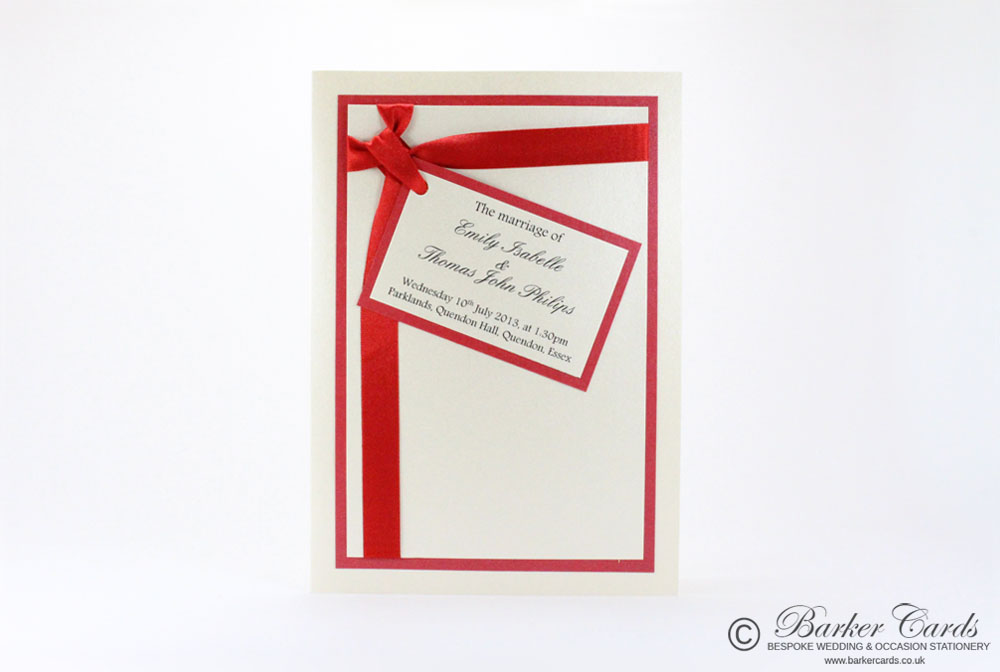Wedding Orders of Service
 Wish Collection Bright Red / Christmas Red / Rose Red and Ivory / Cream