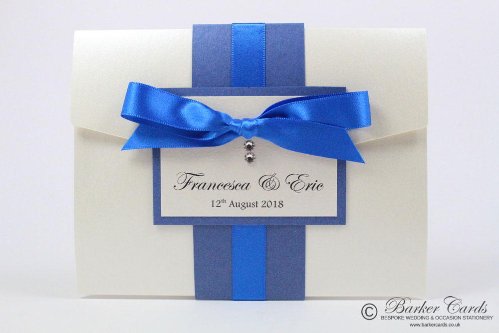 Blue Pocketfold Wedding Invites